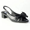 Madison Ofrat Low Block Slingback With Bow - Black