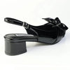 Madison Ofrat Low Block Slingback With Bow - Black