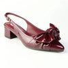 Madison Ofrat Low Block Slingback With Bow - Burgundy