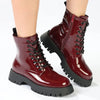 Madison Olwyn Military Boot - Burgundy