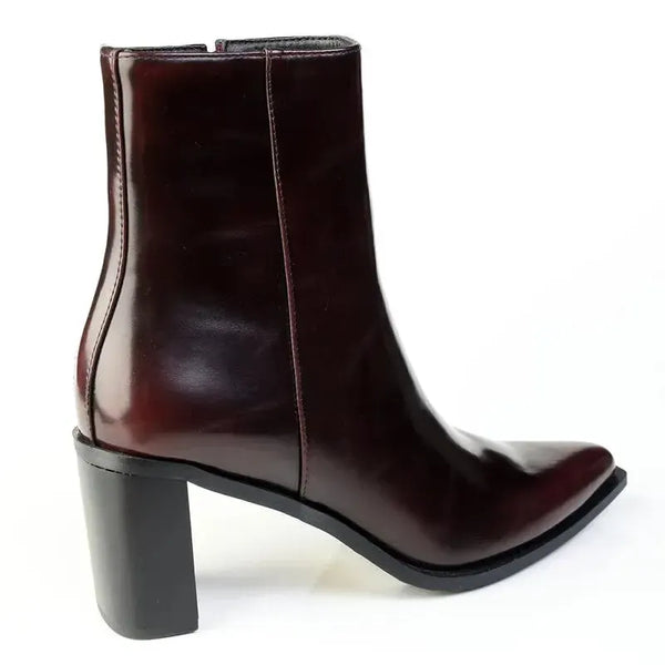 Madison Olympia Slim Block Ankle Boot - Wine