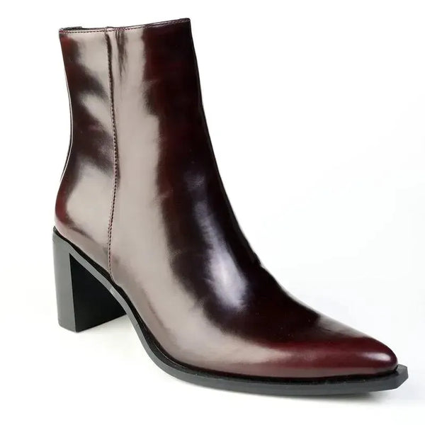 Madison Olympia Slim Block Ankle Boot - Wine