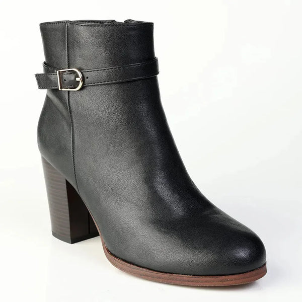 Madison Ombretta Block Heel Ankle Boot - Black