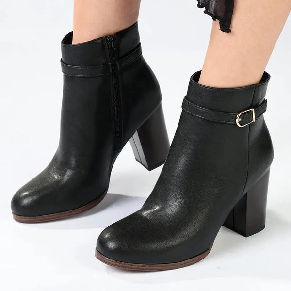 Madison Ombretta Block Heel Ankle Boot - Black