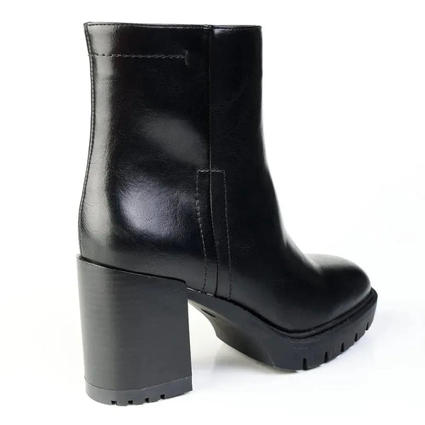 Madison Omen Cleated Sole Block Heel Ankle Boot - Black