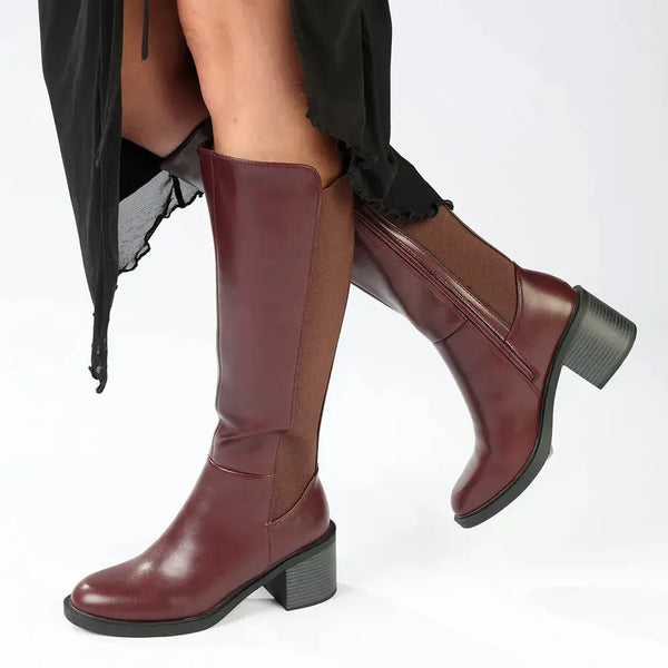 Madison Onley Combination Long Boot - Wine
