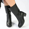 Madison Opal Mid Calf Block Heel Boot - Black