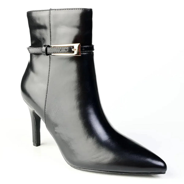 Madison Orcid Stiletto Ankle Boot With Buckle - Black