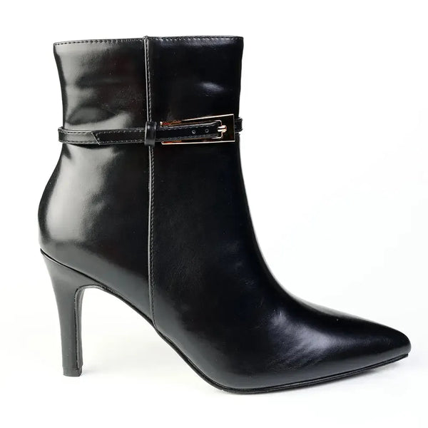 Madison Orcid Stiletto Ankle Boot With Buckle - Black