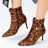 Madison Orcid Stiletto Ankle Boot With Buckle - Leopard