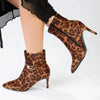 Madison Orcid Stiletto Ankle Boot With Buckle - Leopard