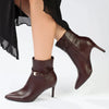 Madison Orcid Stiletto Ankle Boot With Buckle - Wine