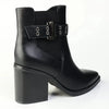 Madison Orenthia Ankle Boot With Eyelet Buckle Strap - Black