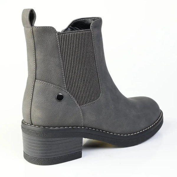 Madison Orette Chelsea Low Block Heel Boot - Grey
