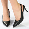 Madison Orsaline Plain Stiletto Slingback - Black