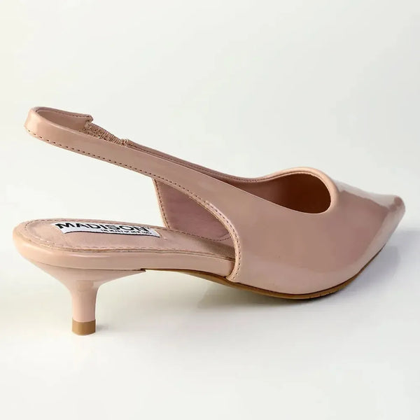 Madison Otto Kitten Heel Slingback - Nude