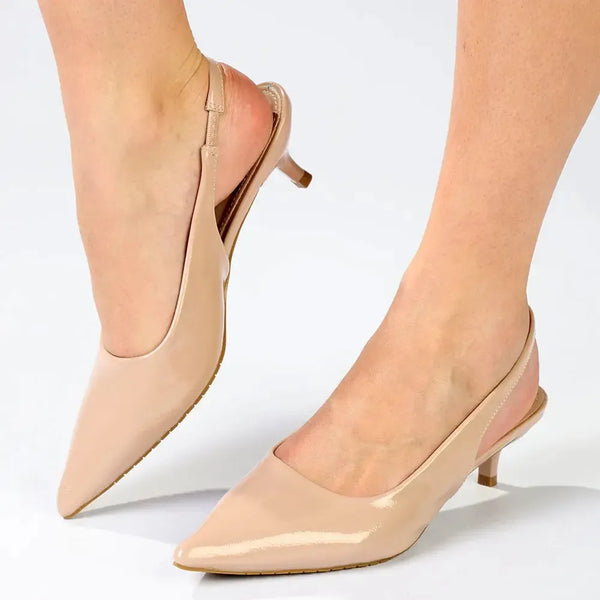 Madison Otto Kitten Heel Slingback - Nude
