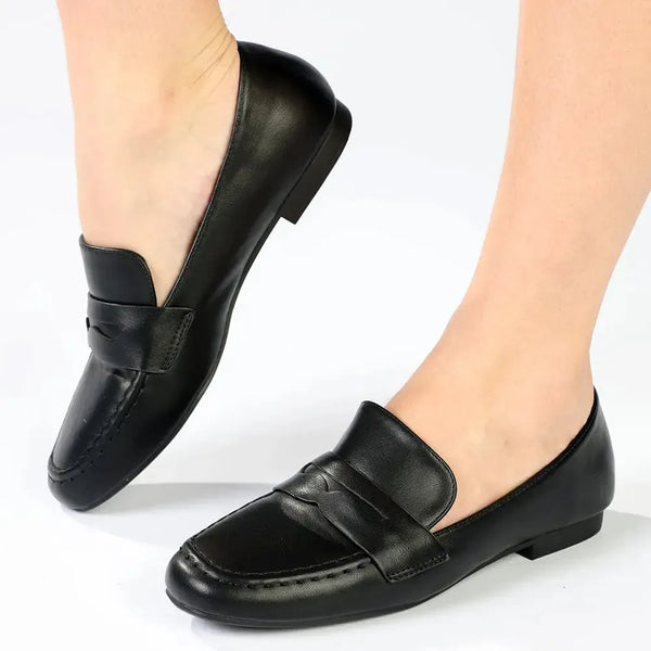 Madison Ozma Loafer With Saddle - Black