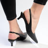 Madison Paige Kitten Slingback Heels - Black-Madison Heart of New York-Buy shoes online