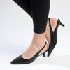 Madison Paige Kitten Slingback Heels - Black-Madison Heart of New York-Buy shoes online