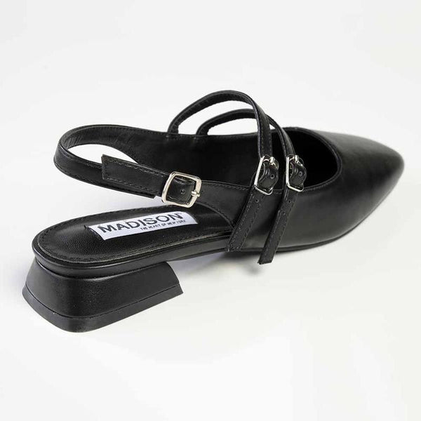 Madison Paisley Low Block Heel - Black-Madison Heart of New York-Buy shoes online