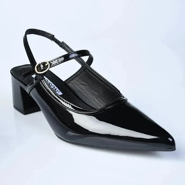 Madison Pally Heel- Black Patent