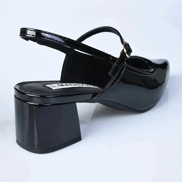 Madison Pally Heel- Black Patent