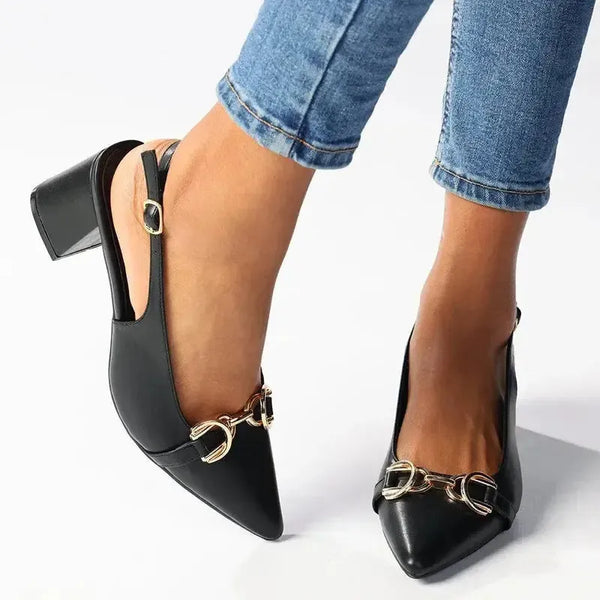 Madison Palmer Block Heel - Black