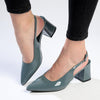 Madison Palmer Slingback Low Block Heel Court - Blue Grey-Madison Heart of New York-Buy shoes online
