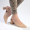 Madison Palmer Slingback Low Block Heel Court - Nude-Madison Heart of New York-Buy shoes online