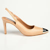 Madison Paola Closed Metal Toe Sling Back - Nude/Silver-Madison Heart of New York-Buy shoes online