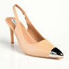 Madison Paola Closed Metal Toe Sling Back - Nude/Silver-Madison Heart of New York-Buy shoes online