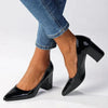 Madison Patricia Block Heel Court - Black Patent