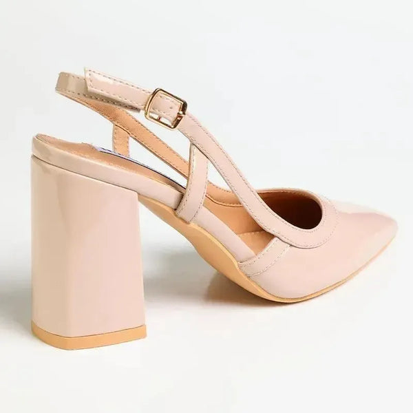 Madison Paula Block Heel - Nude