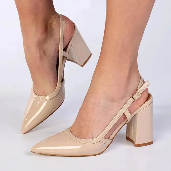 Madison Paula Block Heel - Nude