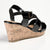 Madison Pauline Cork Wedge Sandal - Black-Madison Heart of New York-Buy shoes online