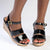 Madison Pauline Cork Wedge Sandal - Black-Madison Heart of New York-Buy shoes online