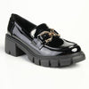 Madison Phoebe Heeled Loafer - Black-Madison Heart of New York-Buy shoes online