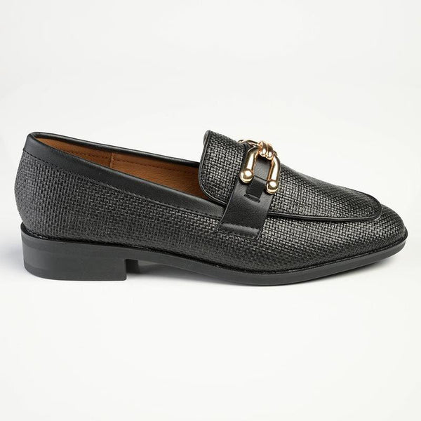 Madison Phoenix - Metal Trim Loafer - Black-Madison Heart of New York-Buy shoes online