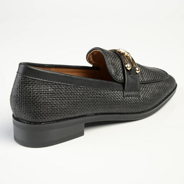 Madison Phoenix - Metal Trim Loafer - Black-Madison Heart of New York-Buy shoes online