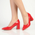 Madison Plain Court Block Heel - Red