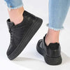 Madison Platform Lace Up Fashion Sneaker - Black