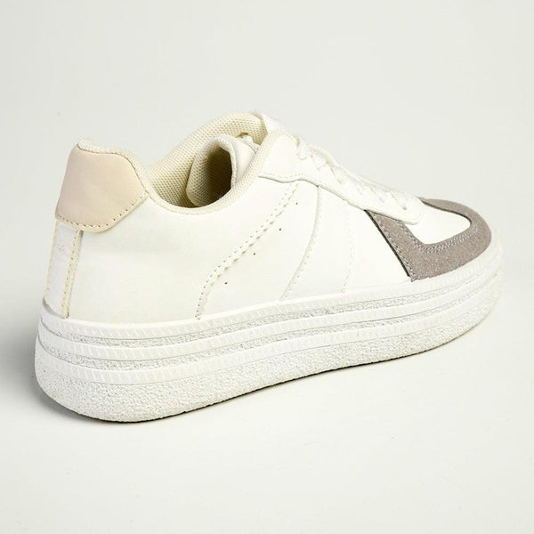 Madison Platform Lace Up Fashion Sneaker - White / Grey-Madison Heart of New York-Buy shoes online