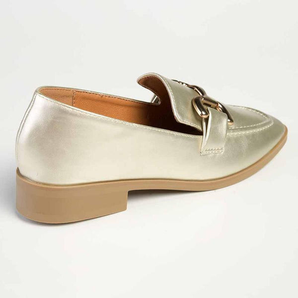 Madison Polly 3 - Gold Metal Trim Loafer - Champagne-Madison Heart of New York-Buy shoes online