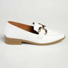 Madison Polly 3 - Gold Metal Trim Loafer - White-Madison Heart of New York-Buy shoes online