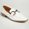 Madison Polly 3 - Gold Metal Trim Loafer - White-Madison Heart of New York-Buy shoes online