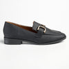 Madison Polly Loafer With Gold Metal Trim Detail - Black-Madison Heart of New York-Buy shoes online