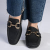 Madison Polly Loafer With Gold Metal Trim Detail - Black-Madison Heart of New York-Buy shoes online