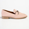 Madison Polly Loafer With Gold Metal Trim Detail - Blush-Madison Heart of New York-Buy shoes online