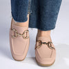 Madison Polly Loafer With Gold Metal Trim Detail - Blush-Madison Heart of New York-Buy shoes online